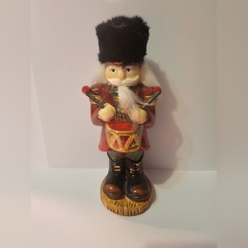 Vintage Terra Cotta Soldier Nutcracker Figurine Christmas Decor Collectible